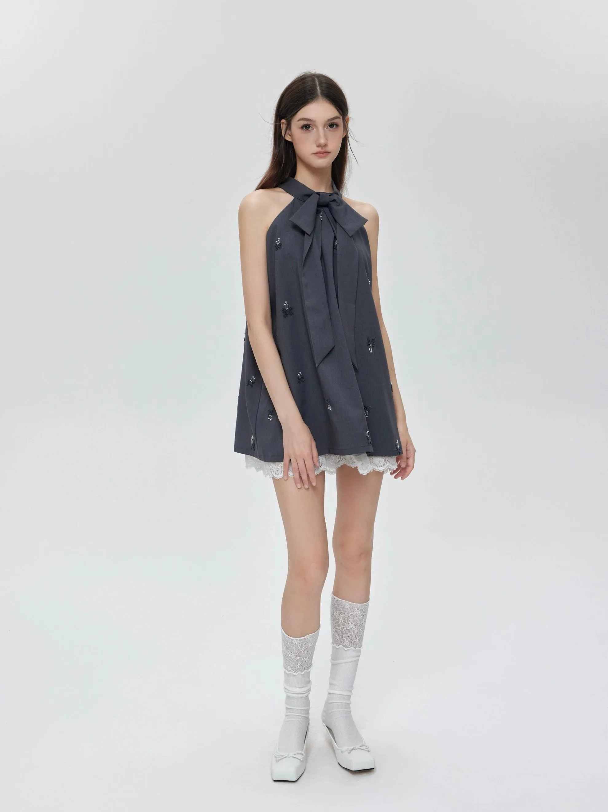 I don’t care about you - mini dress set made with suit fabric
