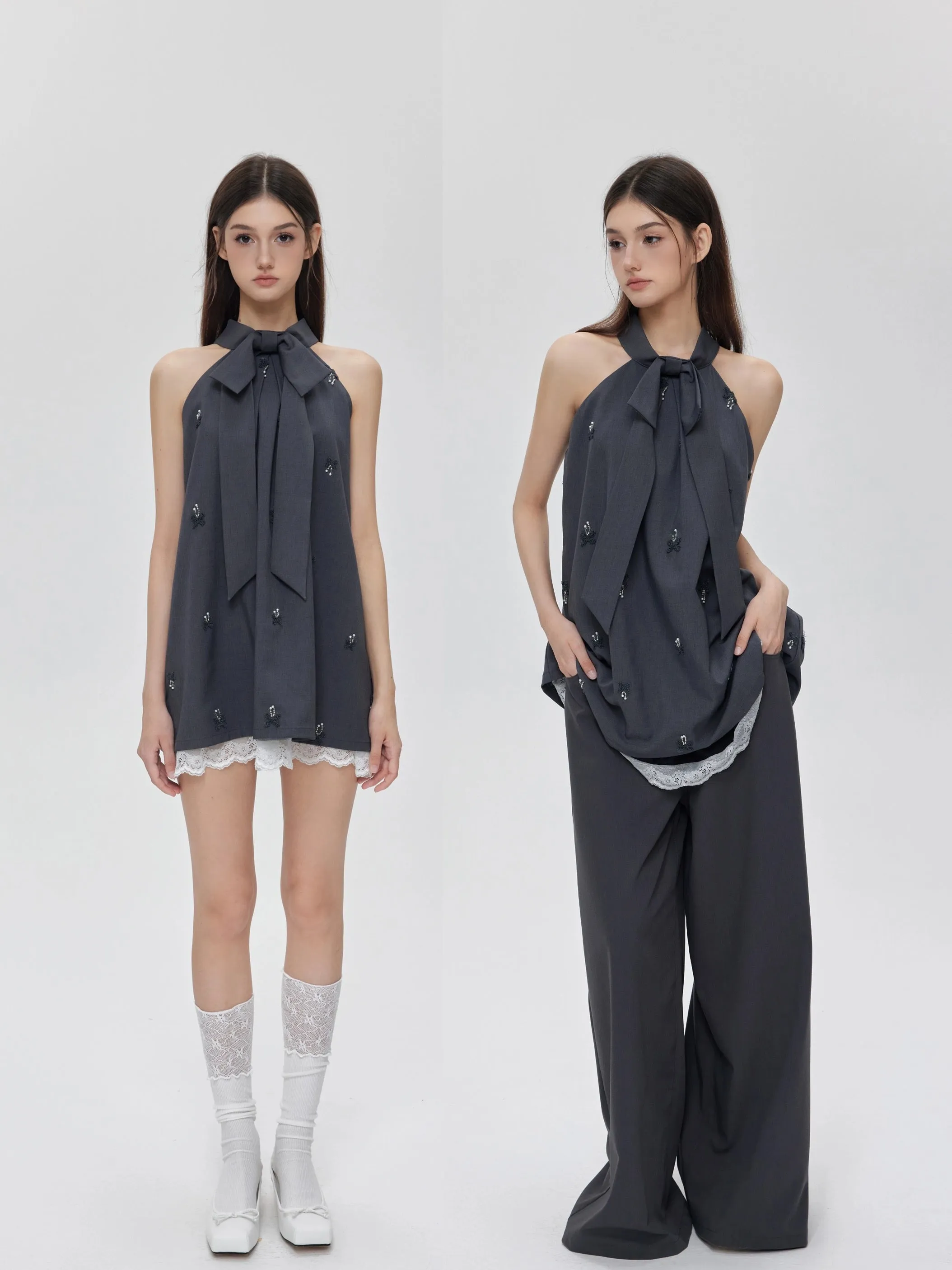 I don’t care about you - mini dress set made with suit fabric