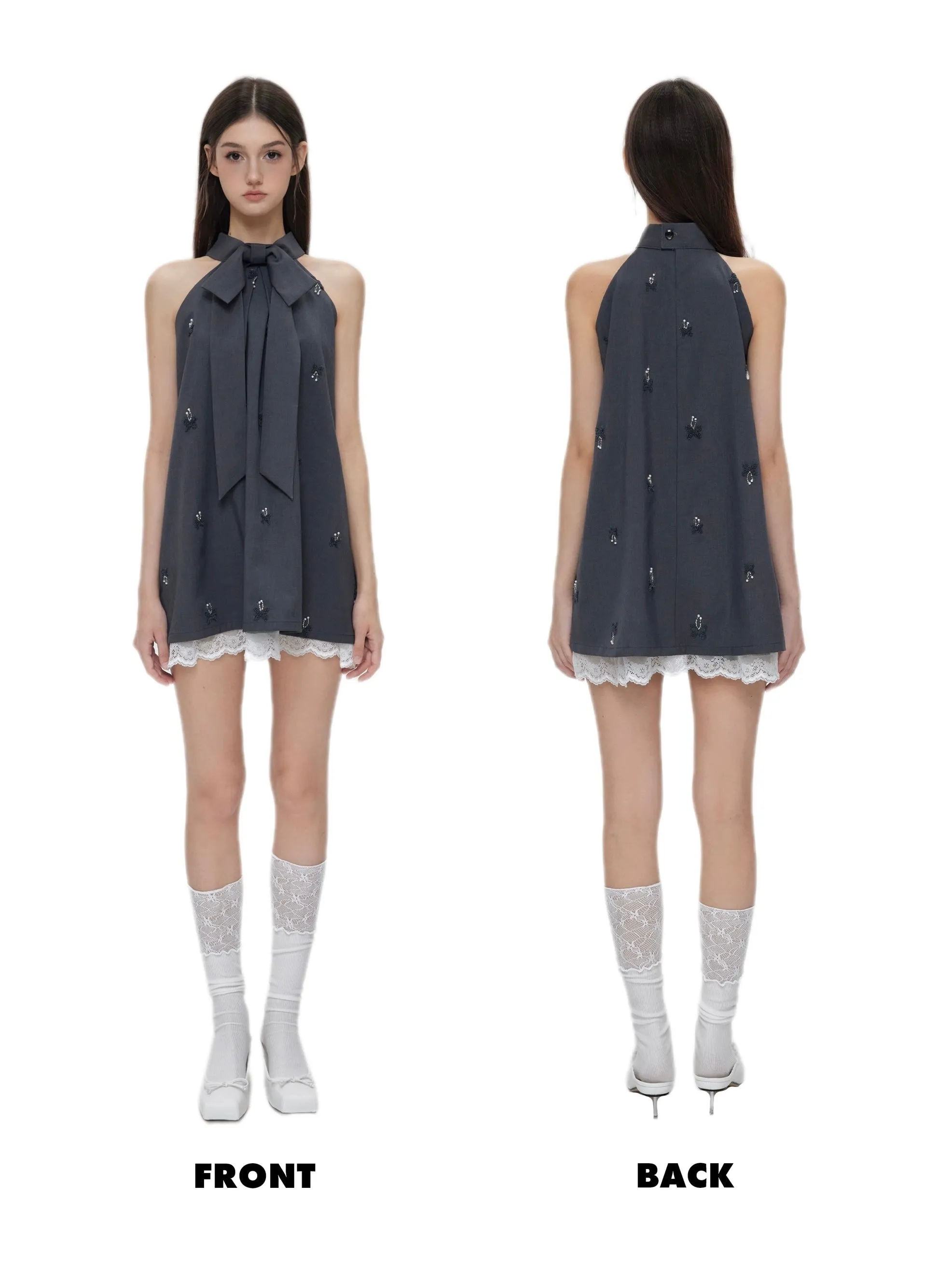I don’t care about you - mini dress set made with suit fabric
