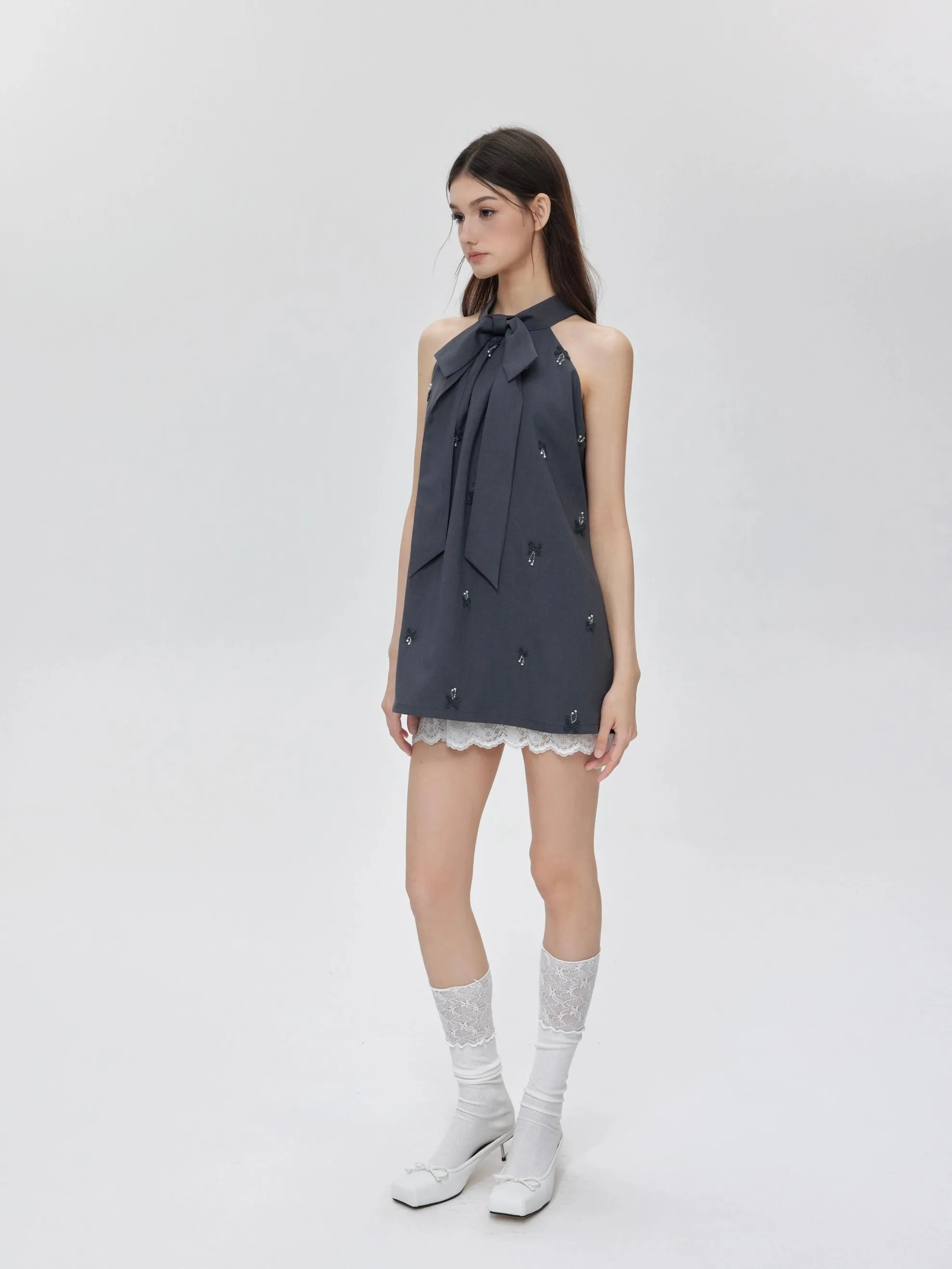 I don’t care about you - mini dress set made with suit fabric