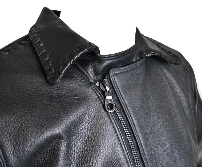 Kashani Excalibur Stingray/Calf/Gator Leather Biker Jacket