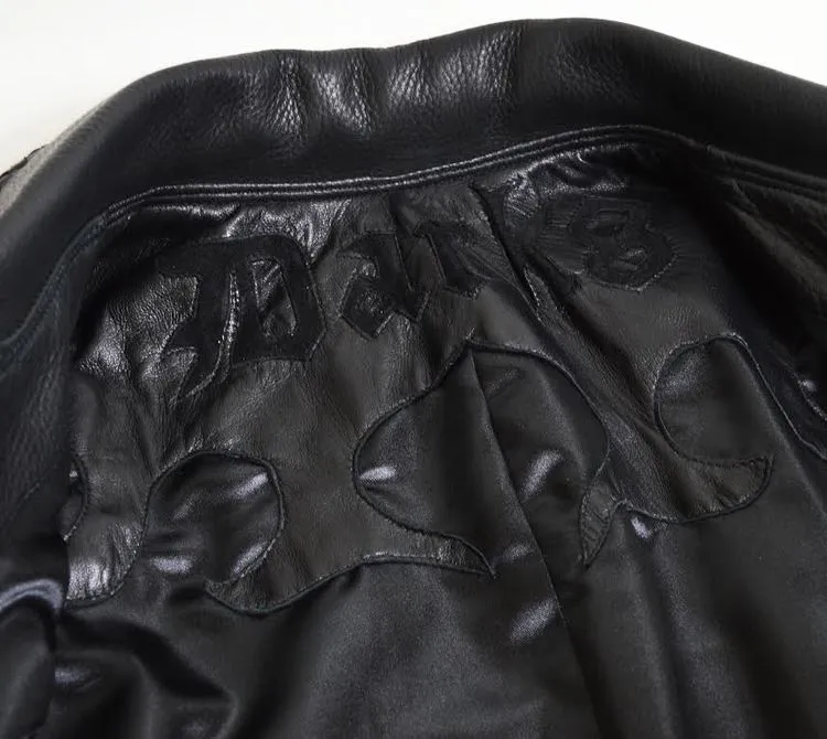 Kashani Excalibur Stingray/Calf/Gator Leather Biker Jacket