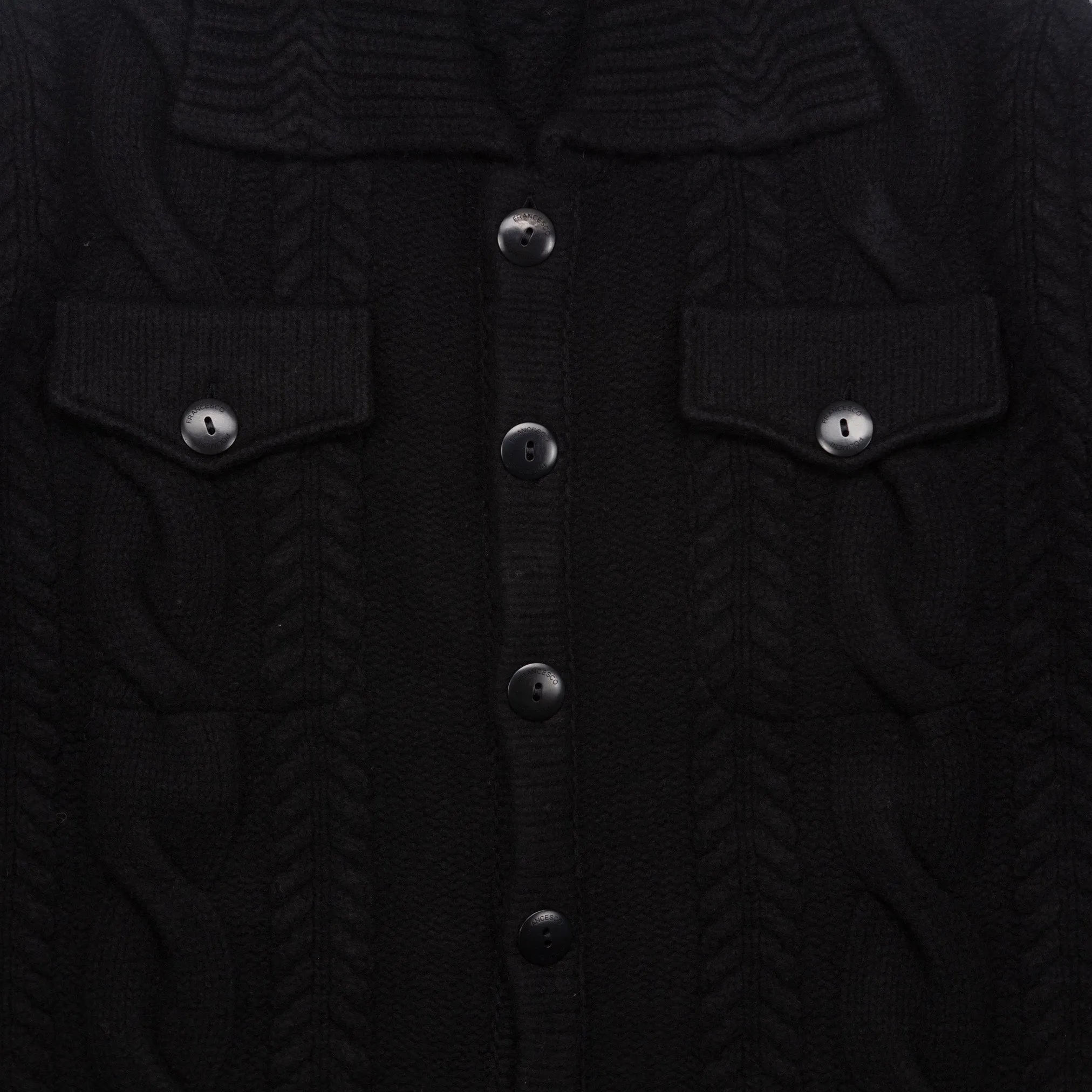 Knitted Jacket in Black Wool