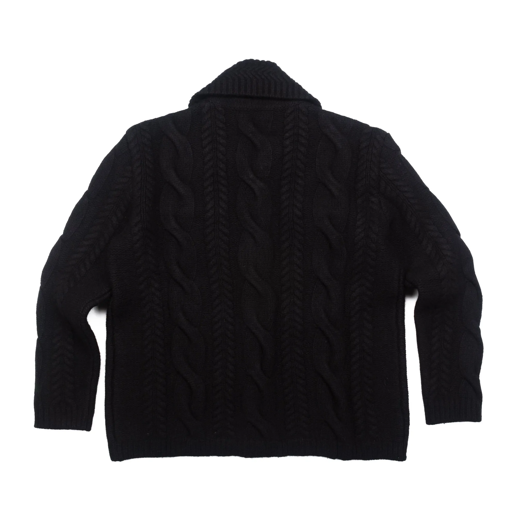 Knitted Jacket in Black Wool