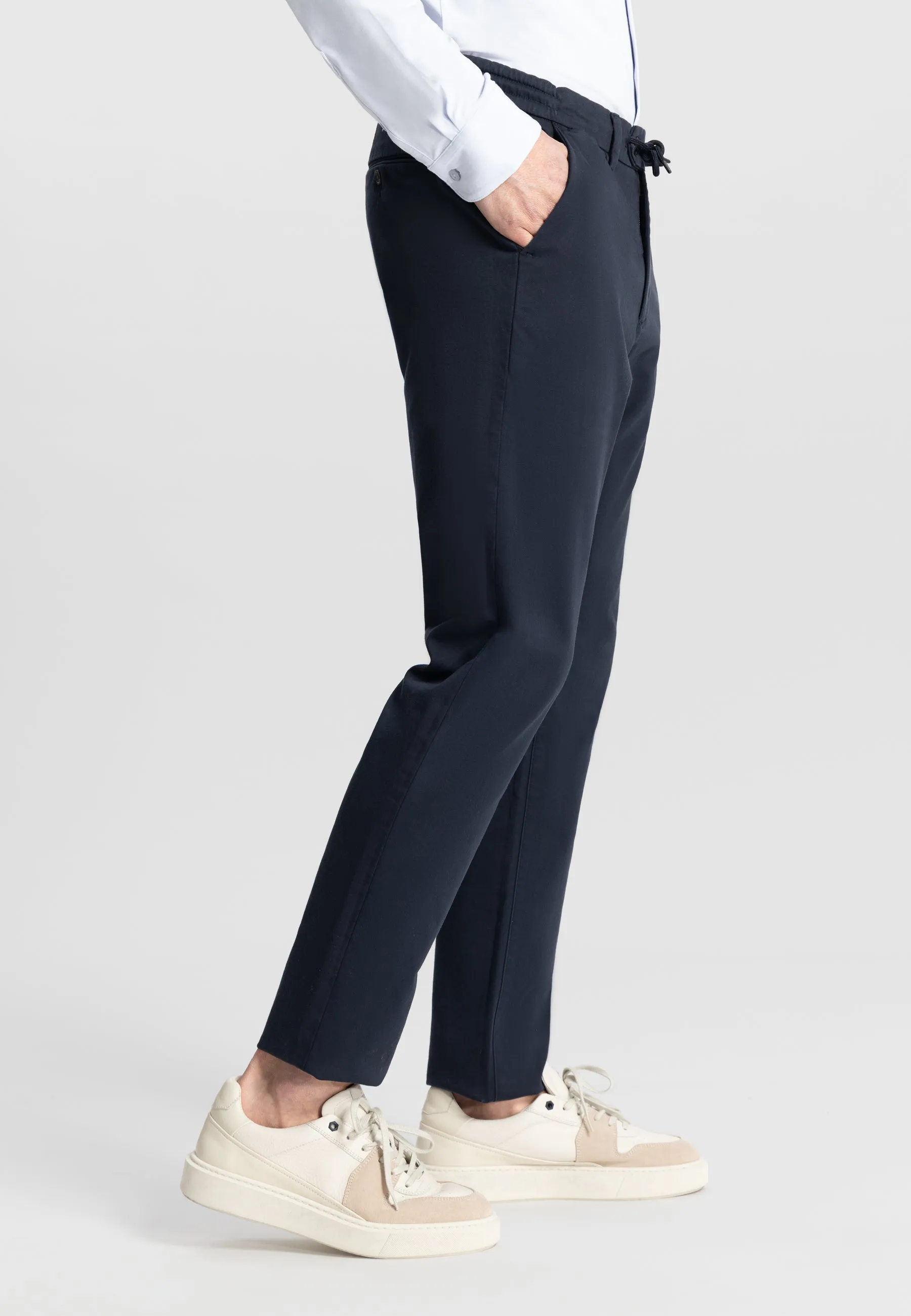 Lancaster Twill Knit Chino: Dark Navy