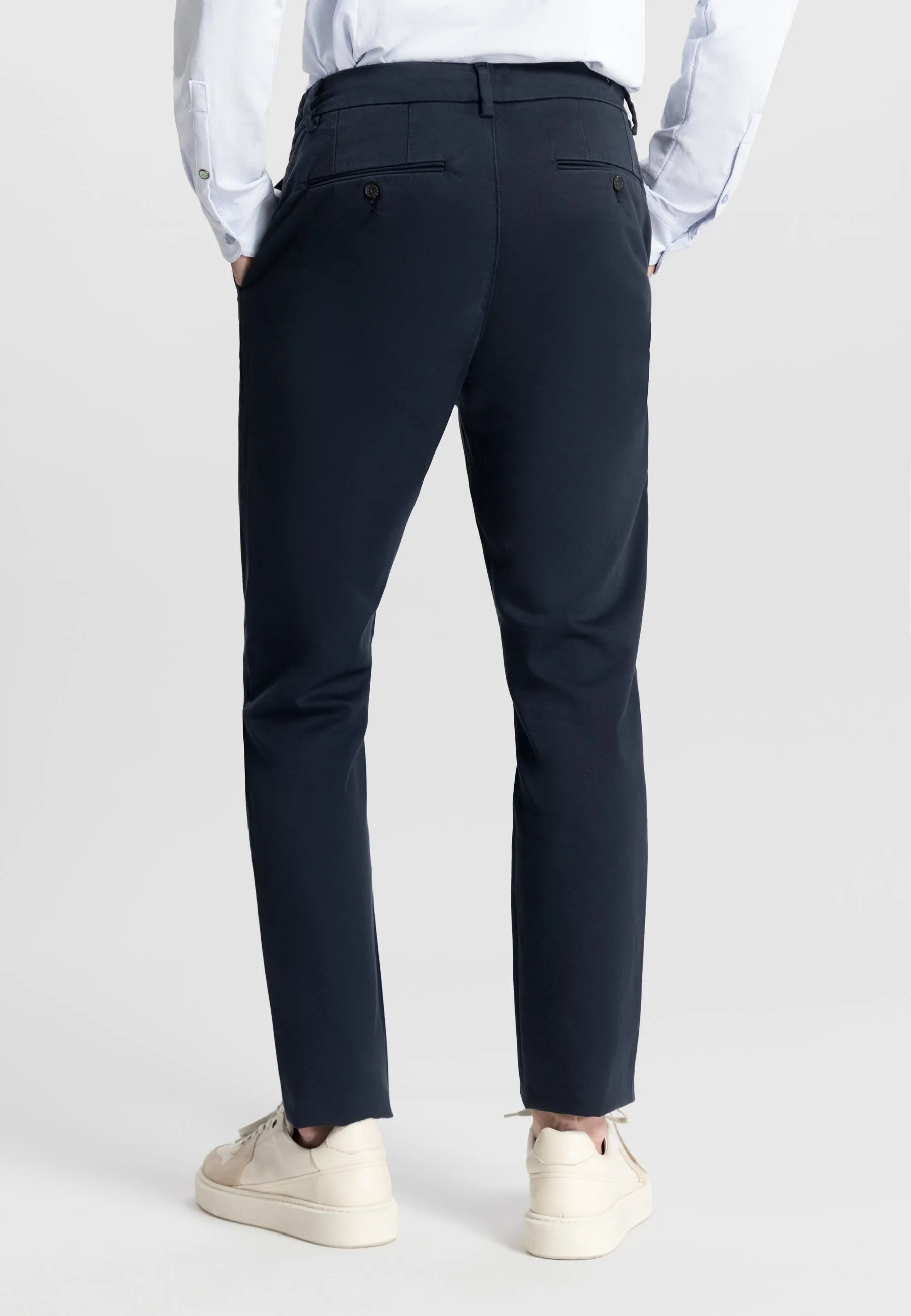 Lancaster Twill Knit Chino: Dark Navy