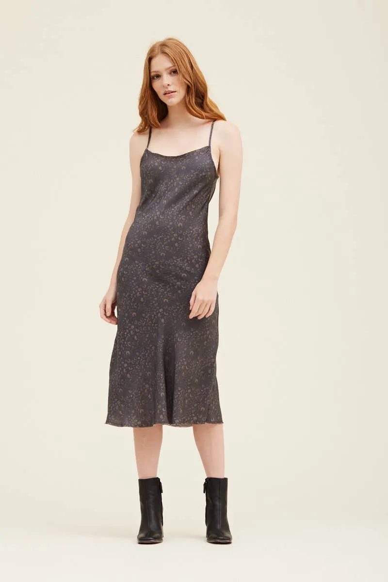 Leopard Satin Slip Dress