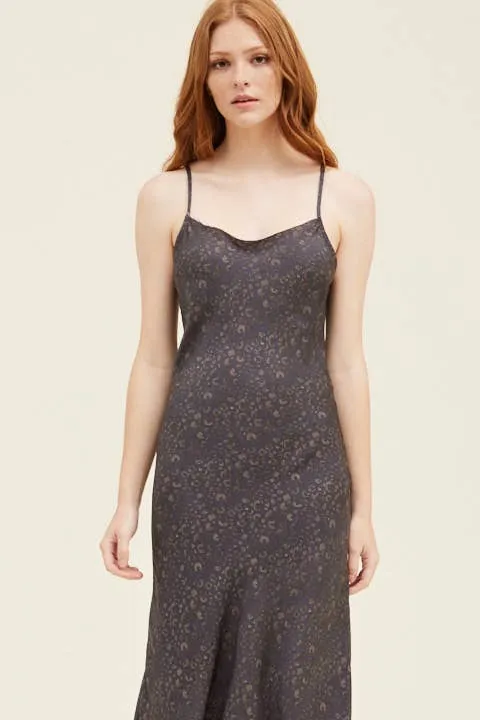 Leopard Satin Slip Dress