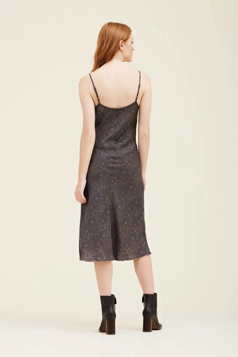 Leopard Satin Slip Dress