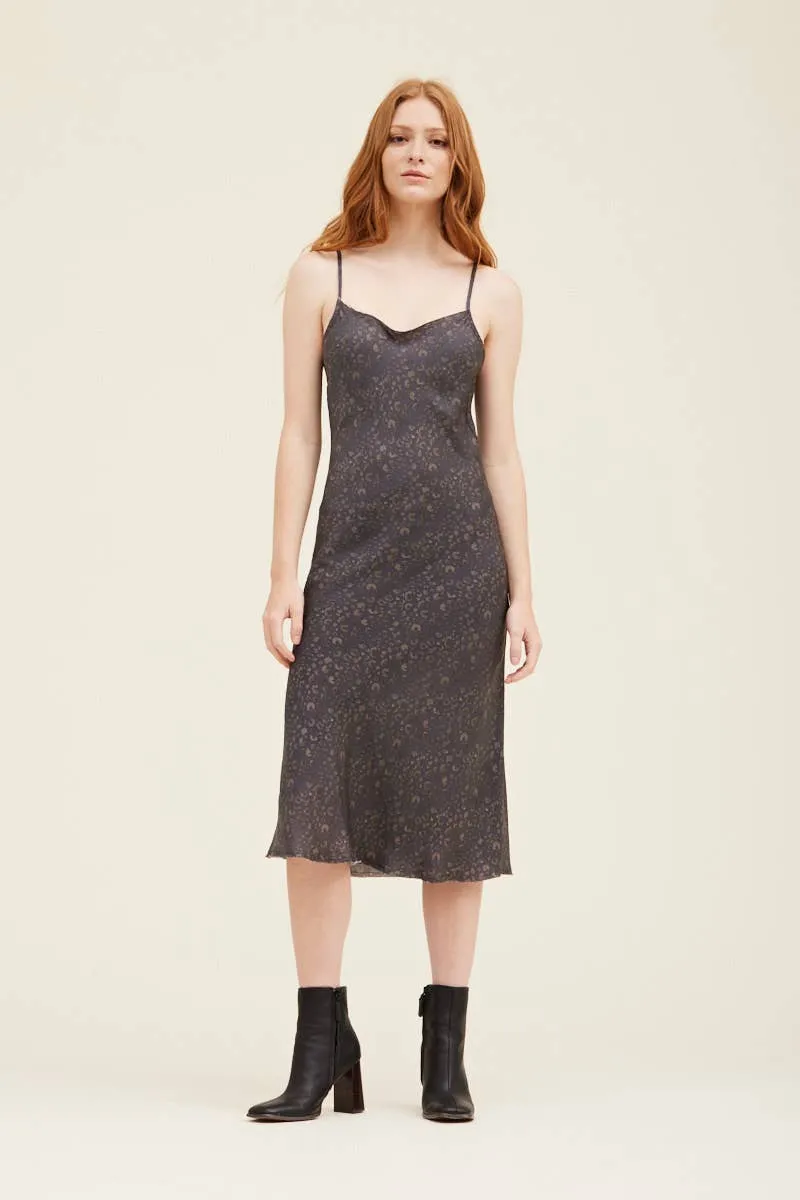Leopard Satin Slip Dress