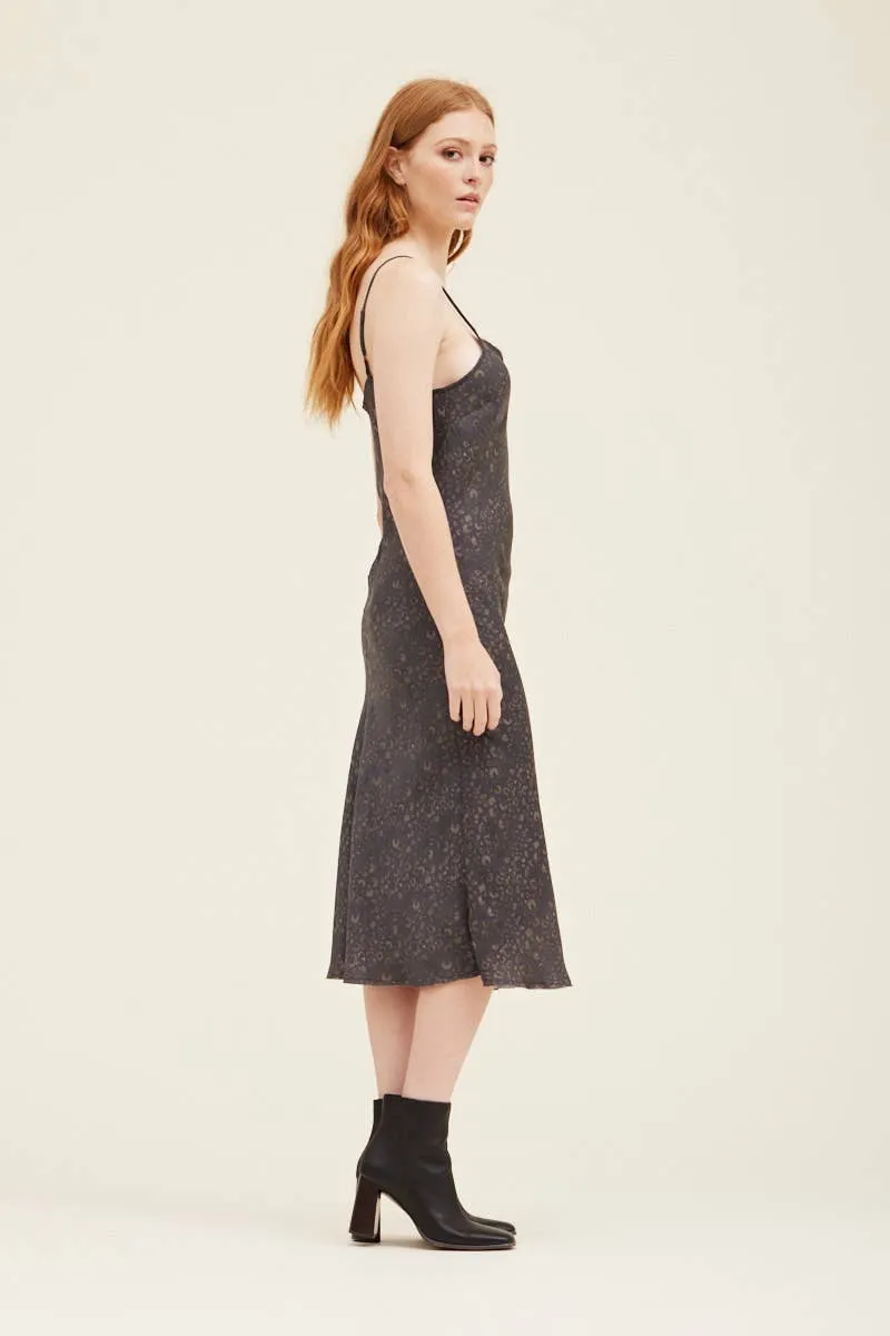 Leopard Satin Slip Dress