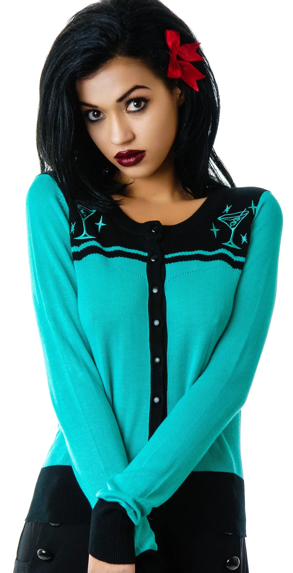 Let's Have A Dirty Martini Embroidered Cardigan