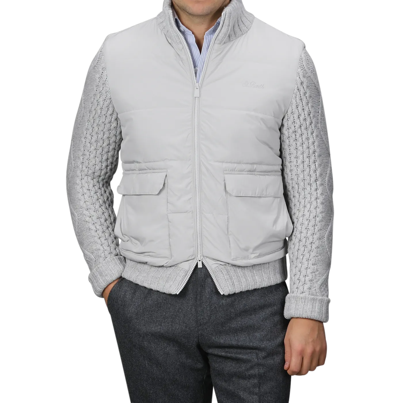 Light Grey Wool Whistler Padded Jacket
