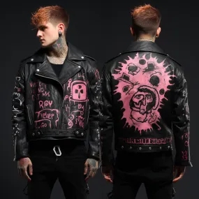 Lil Peep Crybaby Black leather jacket