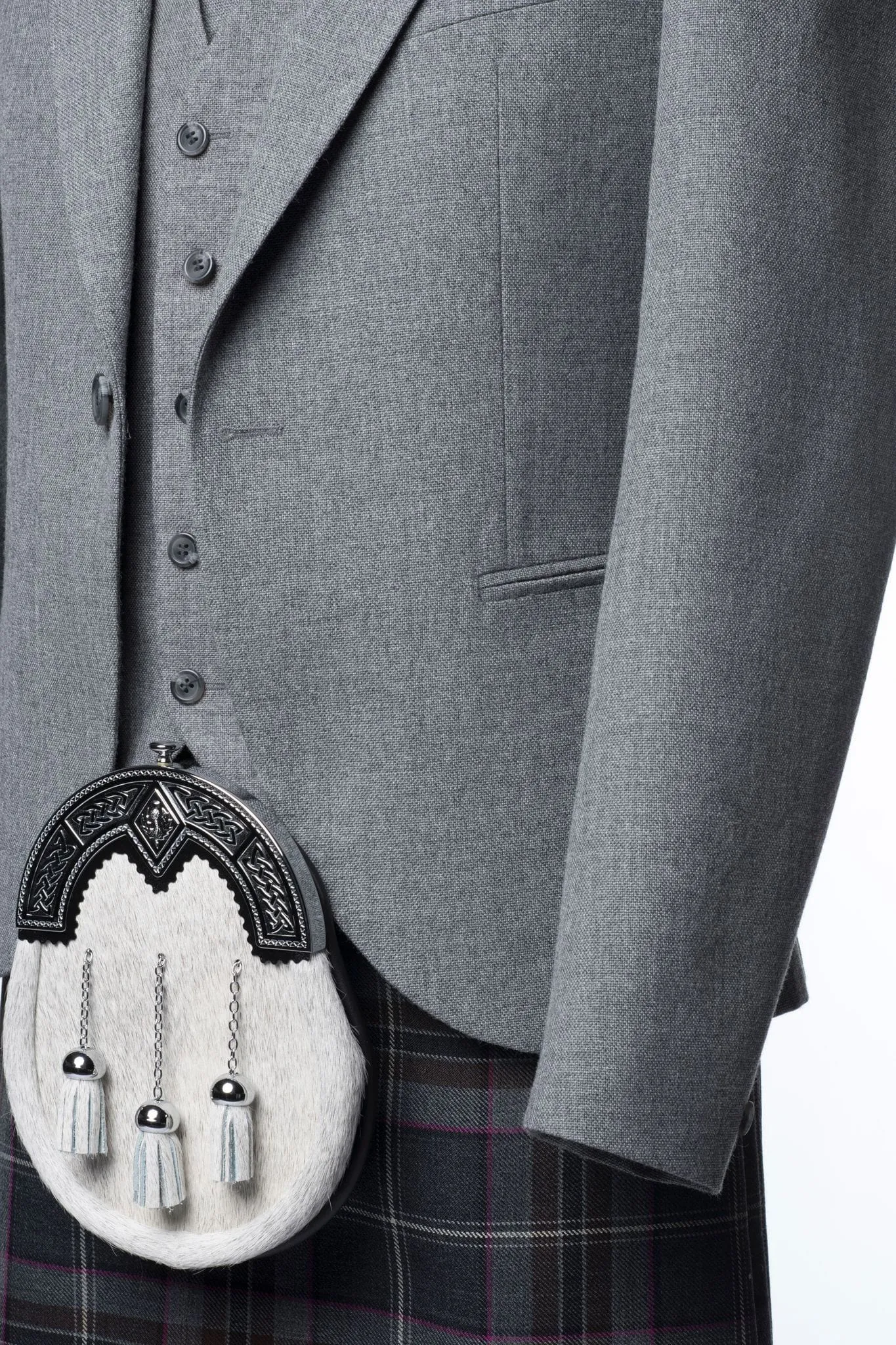 Lomond Grey Tweed Kilt Jacket and Waistcoat