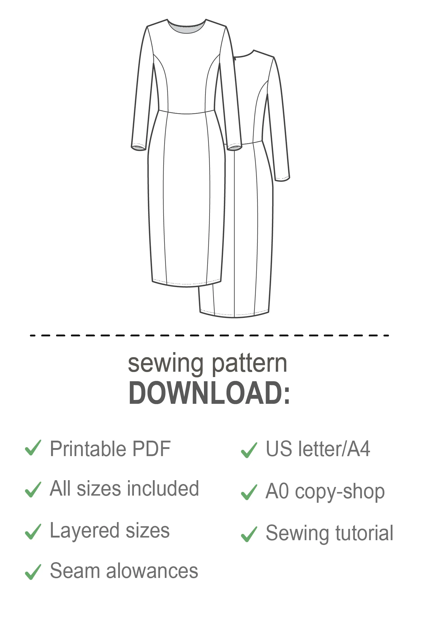 Long Sleeve Knit Dress #3107