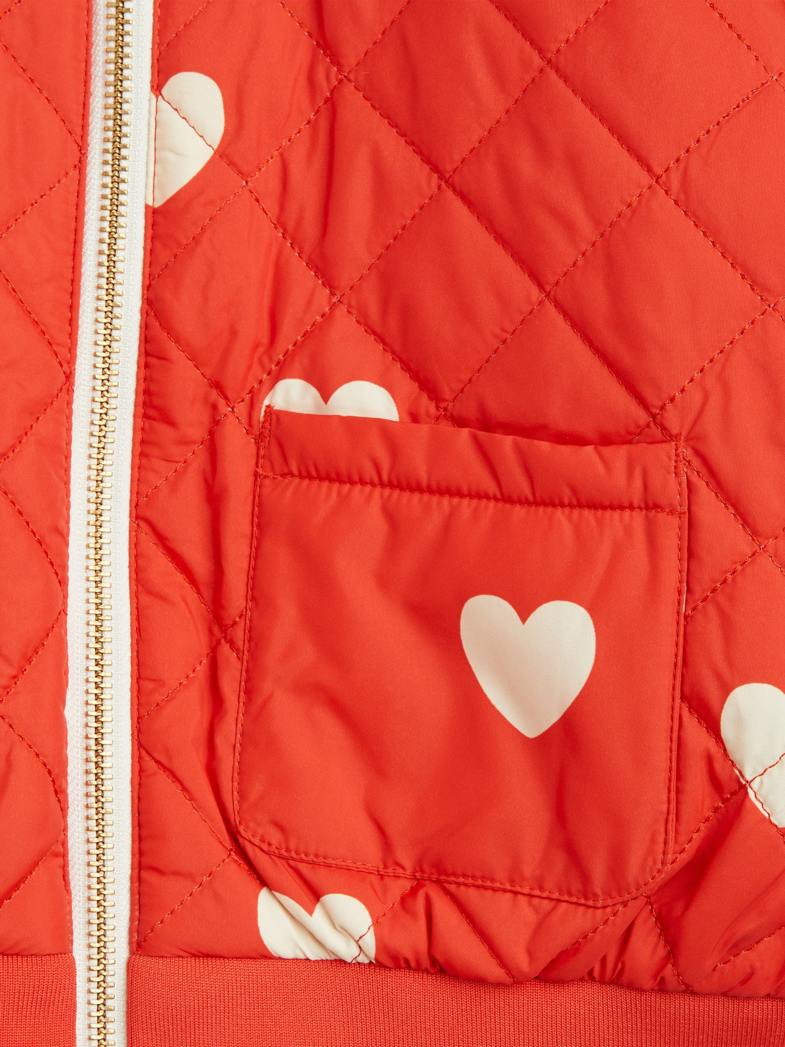 Mini Rodini Girls Hearts Baseball Jacket in Red
