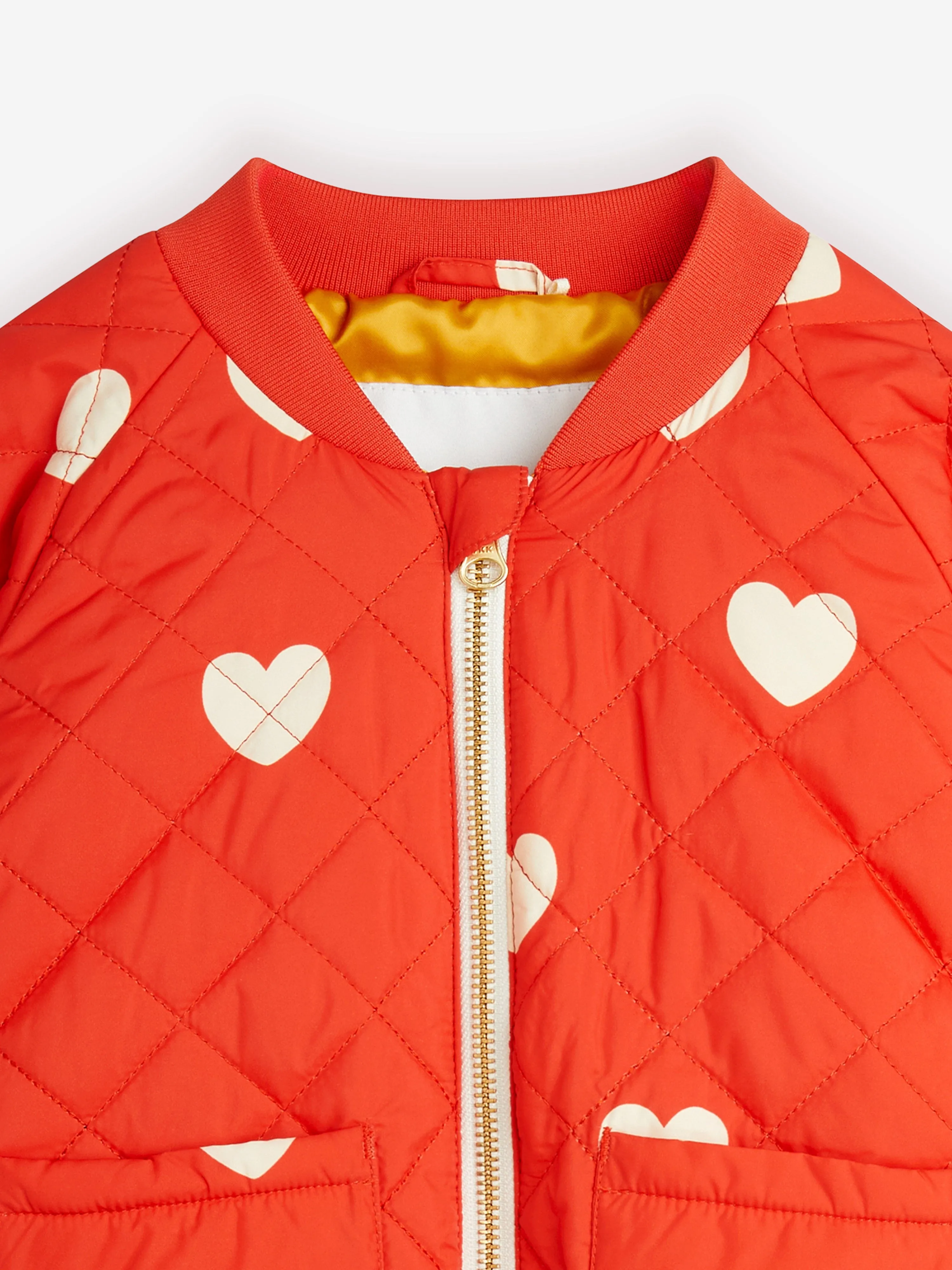 Mini Rodini Girls Hearts Baseball Jacket in Red