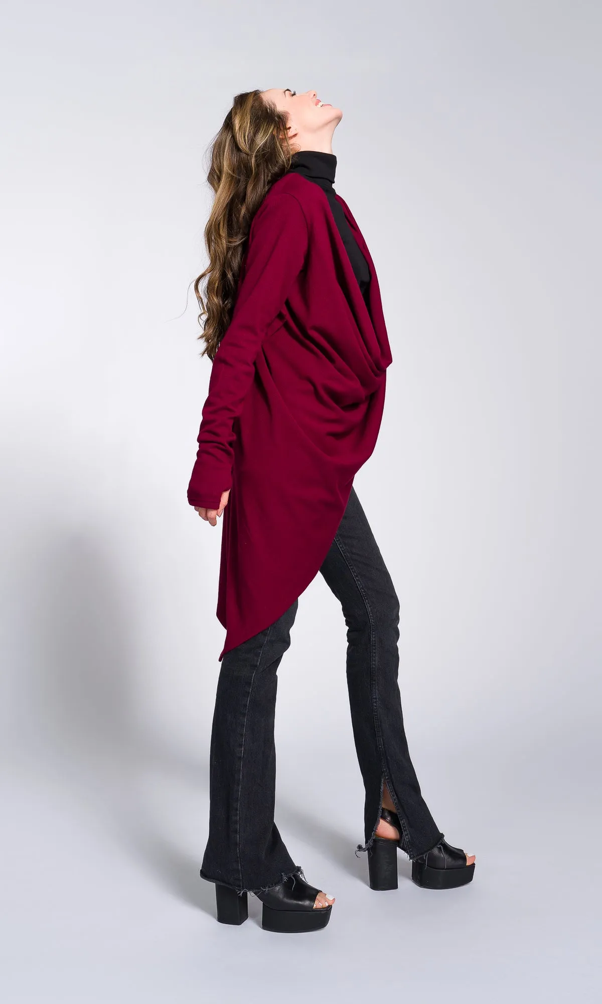 Multi-Way Knit Poncho Cardigan