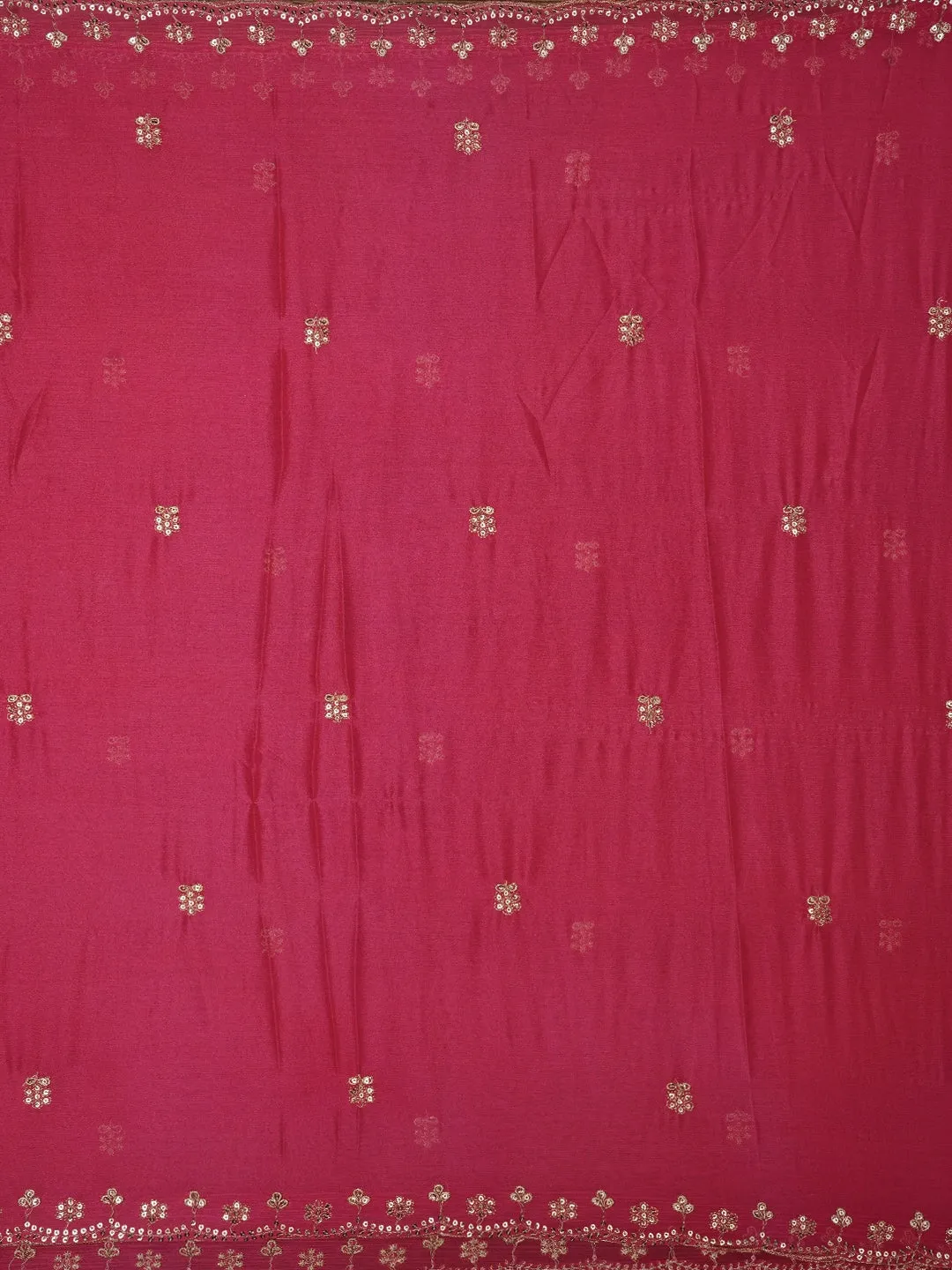 Multicolor Sequin Embellished Organza Dress Material with Dupatta