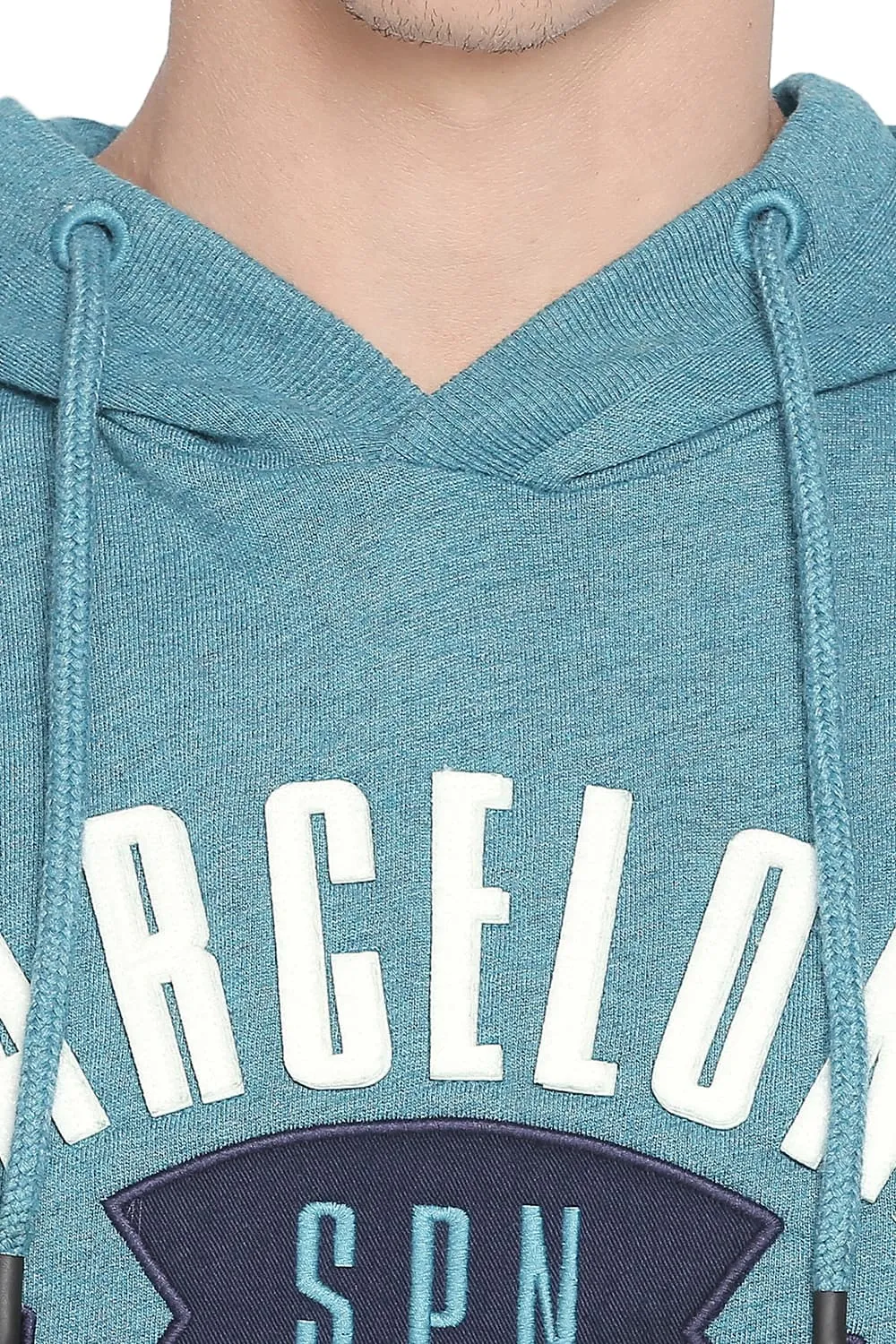 Muscle Fit Heather Hooded Pullover Knit Jacket