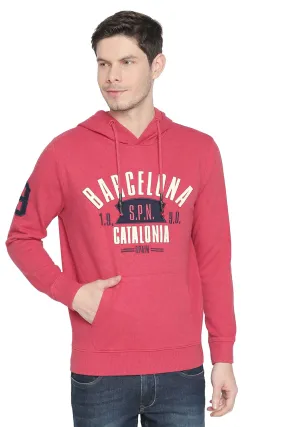 Muscle Fit Heather Hooded Pullover Knit Jacket