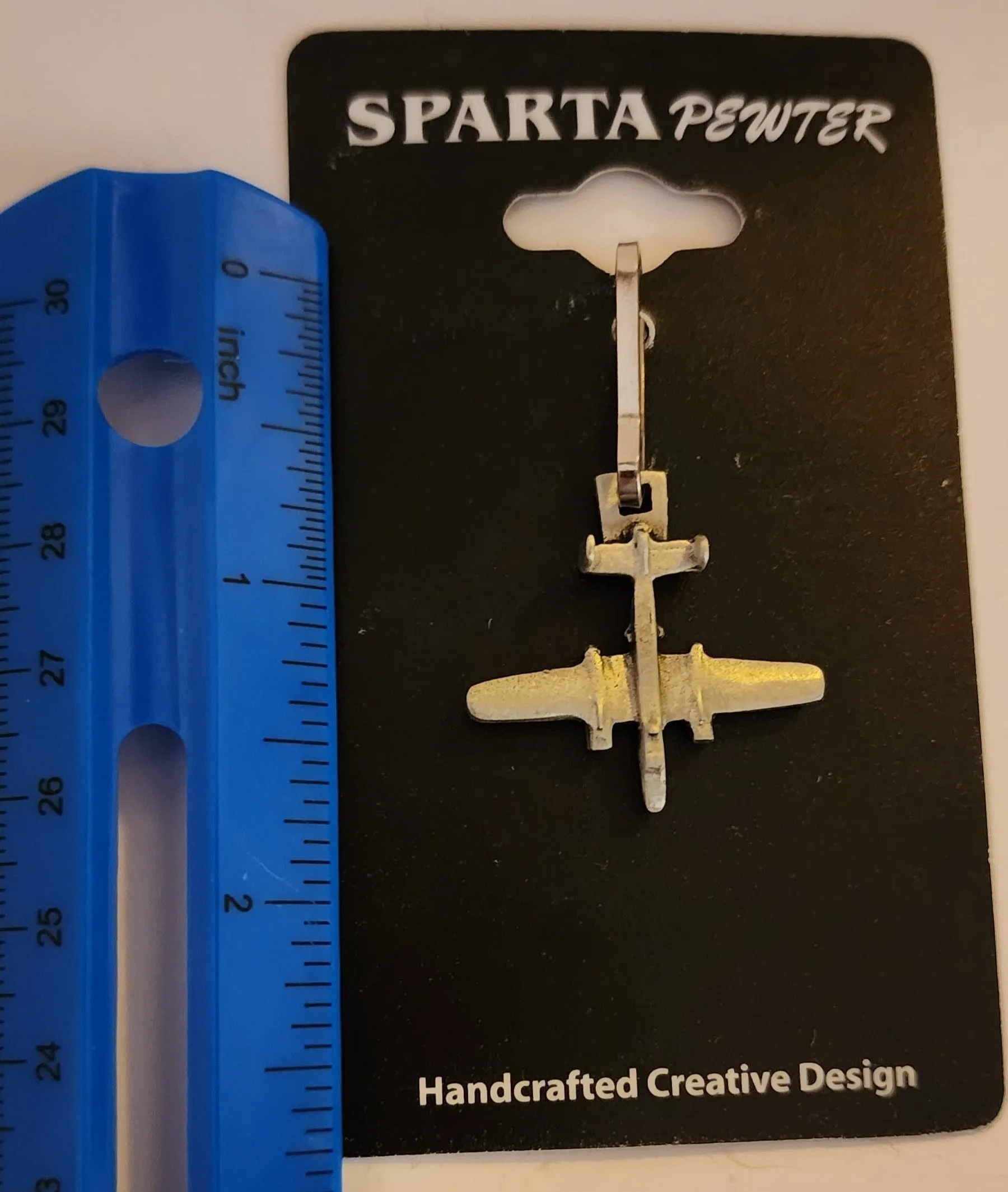 North American Aviation WWII B-25 Mitchell Bomber Small Pewter Airplane Zipper/Bag Pull
