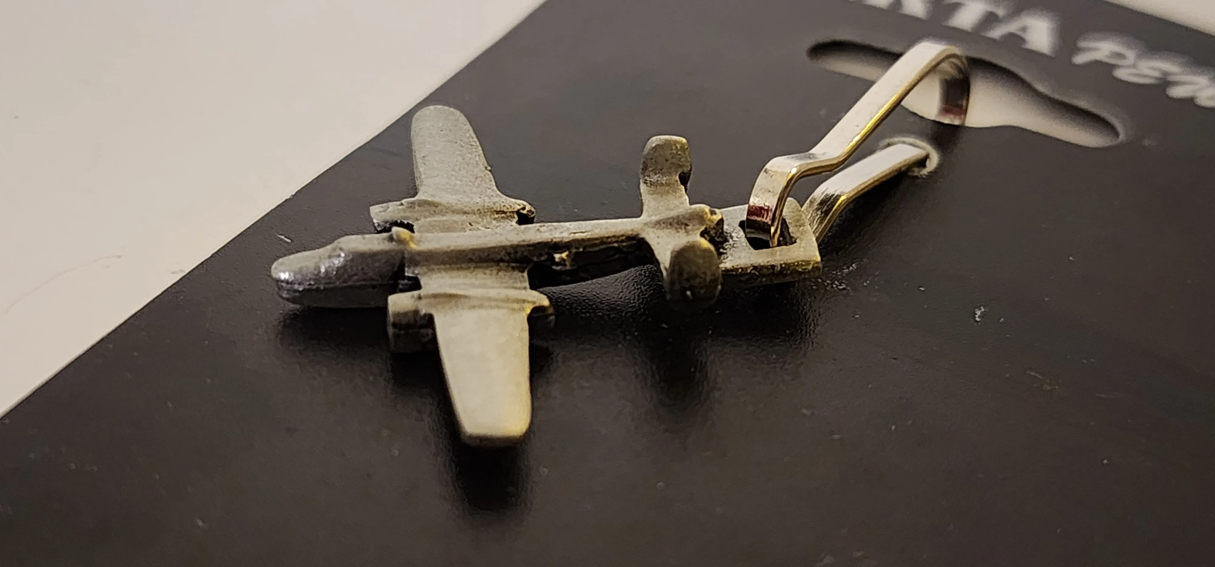 North American Aviation WWII B-25 Mitchell Bomber Small Pewter Airplane Zipper/Bag Pull