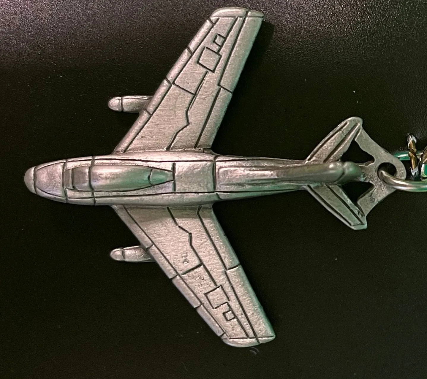 North American F-86 Sabre Airplane Pewter Keychain