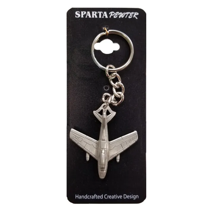 North American F-86 Sabre Airplane Pewter Keychain