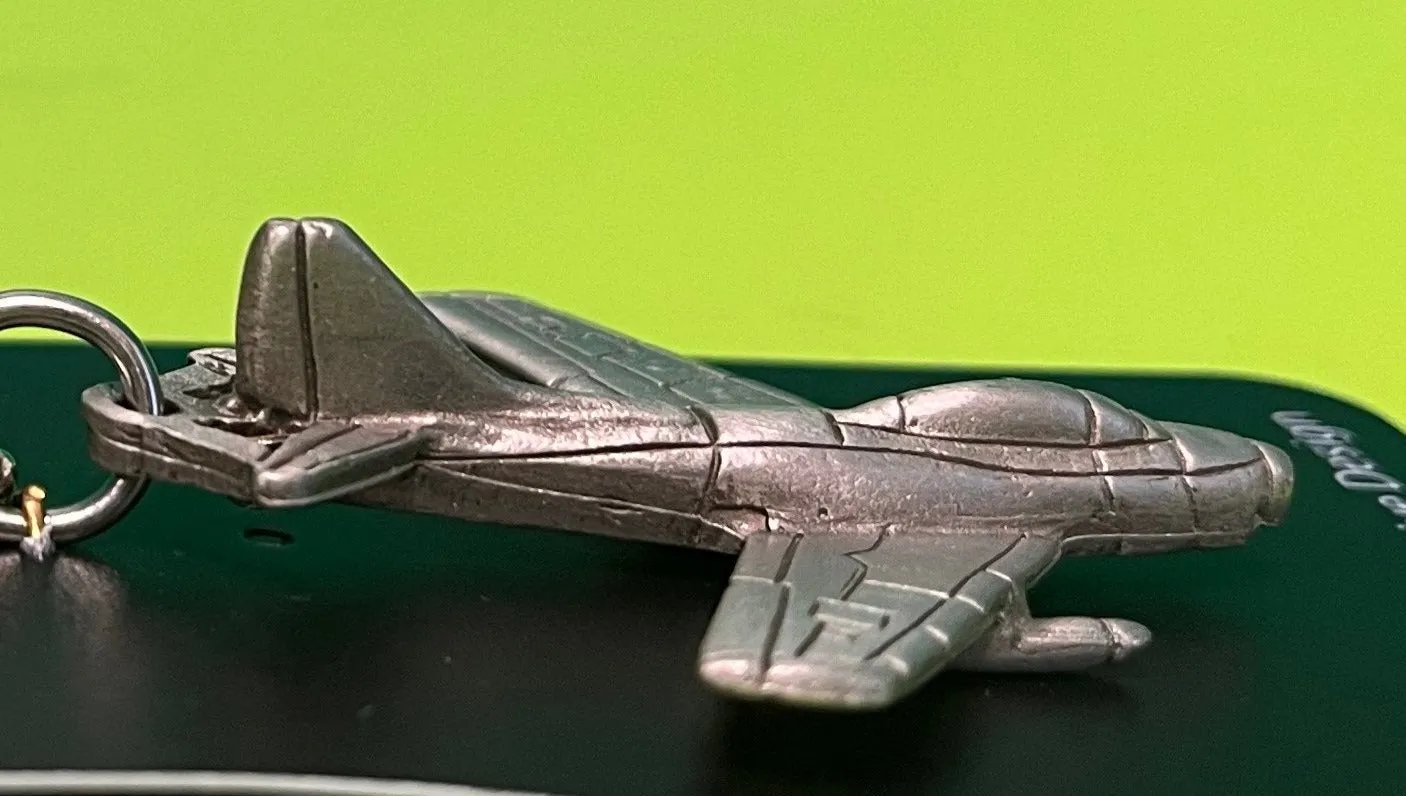 North American F-86 Sabre Airplane Pewter Keychain