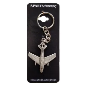 North American F-86 Sabre Airplane Pewter Keychain