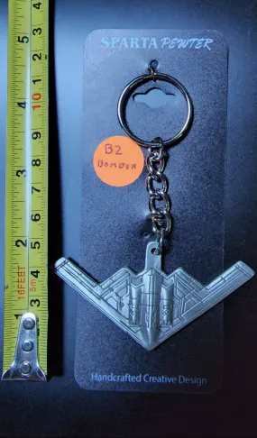 Northrop Grumman B-2 Spirit Bomber Airplane Pewter Keychain