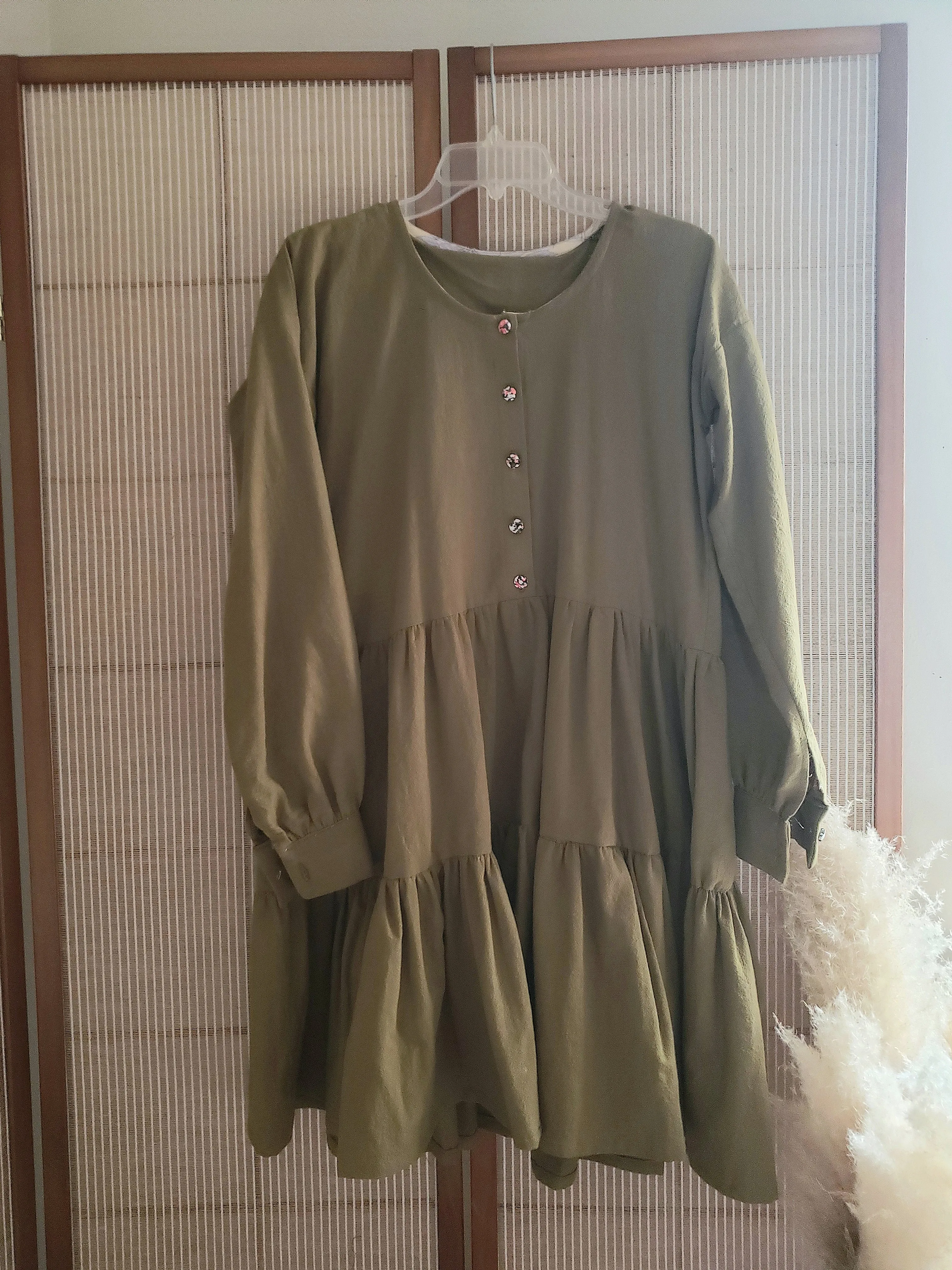 Ochre Iris Tiered Dress and Pant Set