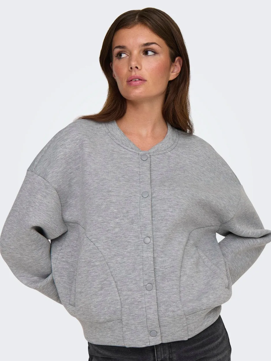 Onlnaomi L/s Bomber Box Swt - Lichtgrijs