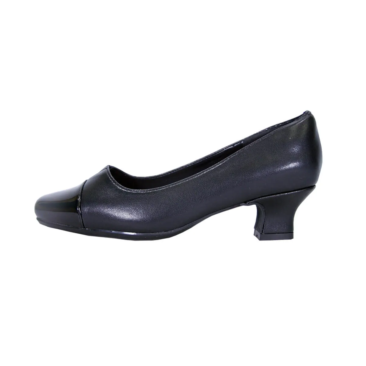 PEERAGE Leela Women's Wide Width Low Heel Leather Pumps