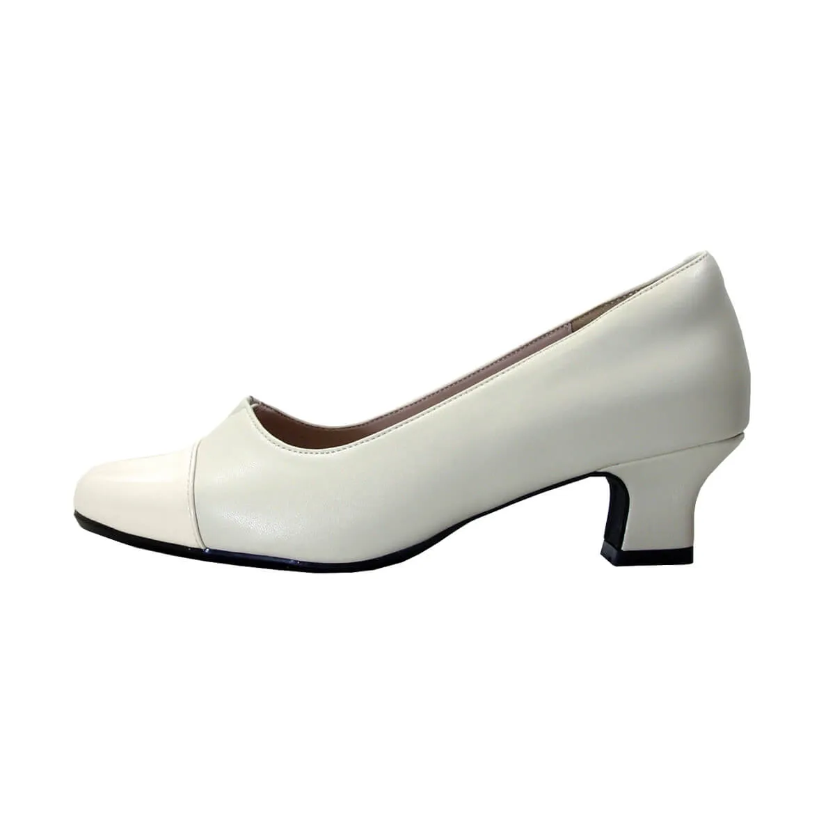 PEERAGE Leela Women's Wide Width Low Heel Leather Pumps