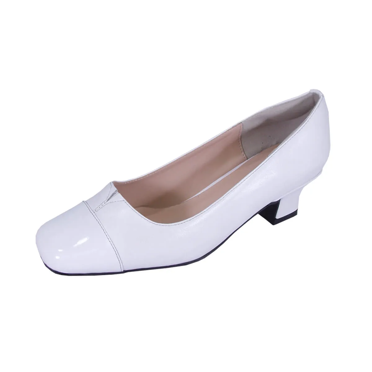 PEERAGE Leela Women's Wide Width Low Heel Leather Pumps