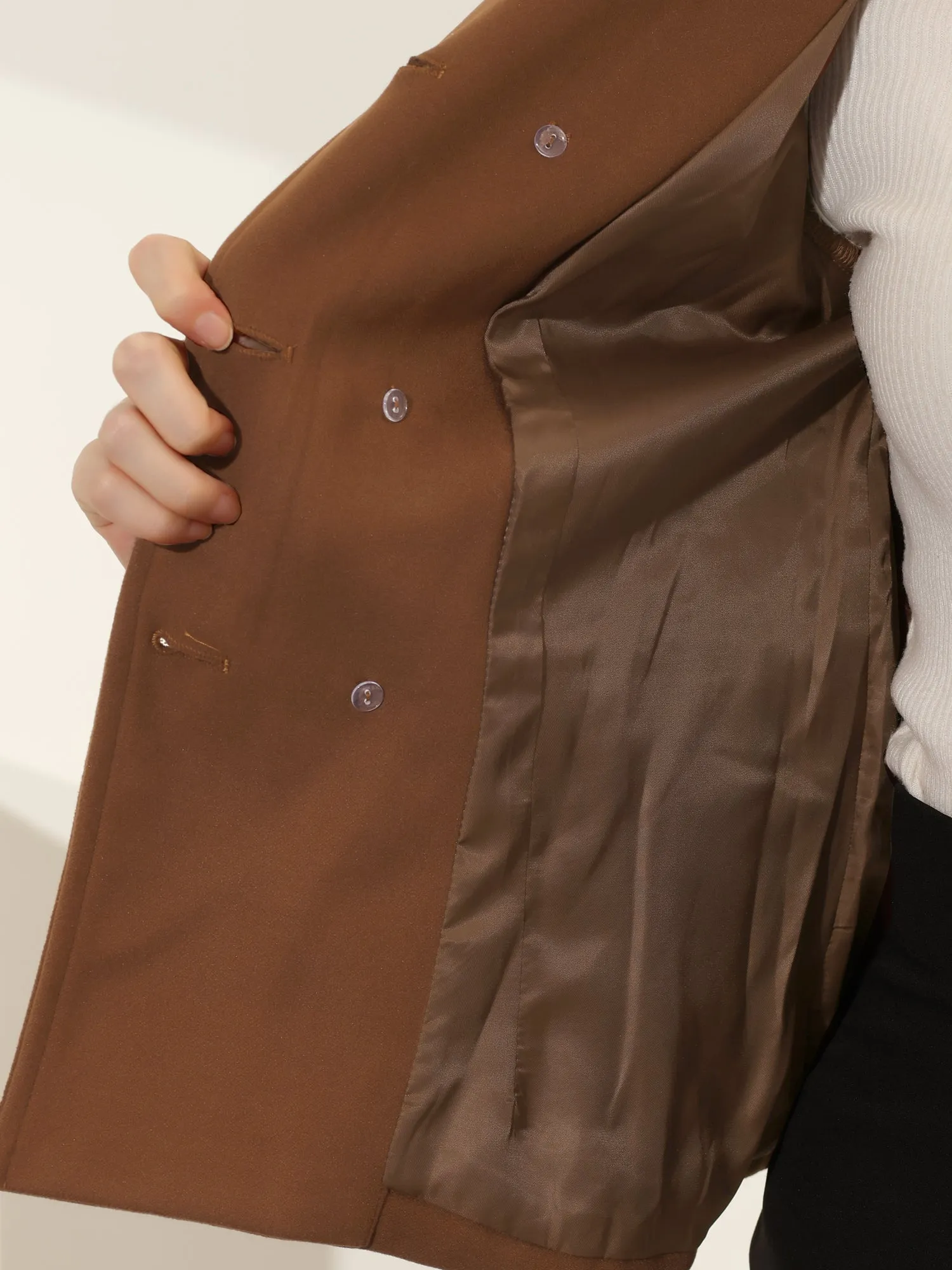 Peter Pan Collar Peacoat Double Breasted Short Coat