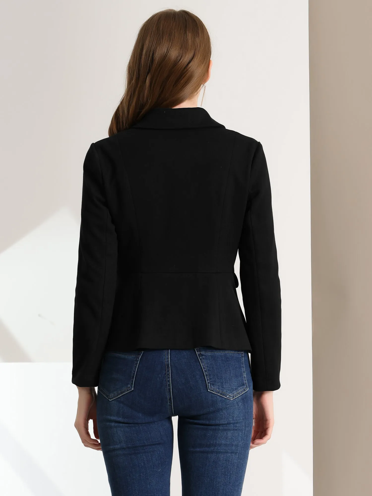Peter Pan Collar Peacoat Double Breasted Short Coat
