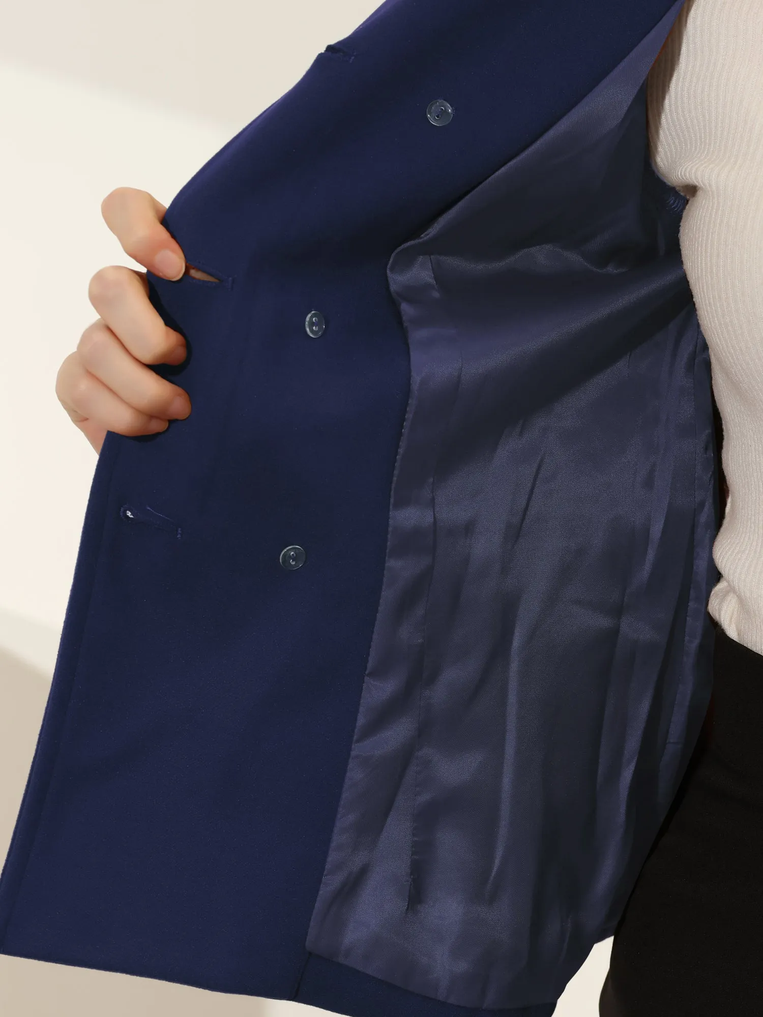 Peter Pan Collar Peacoat Double Breasted Short Coat