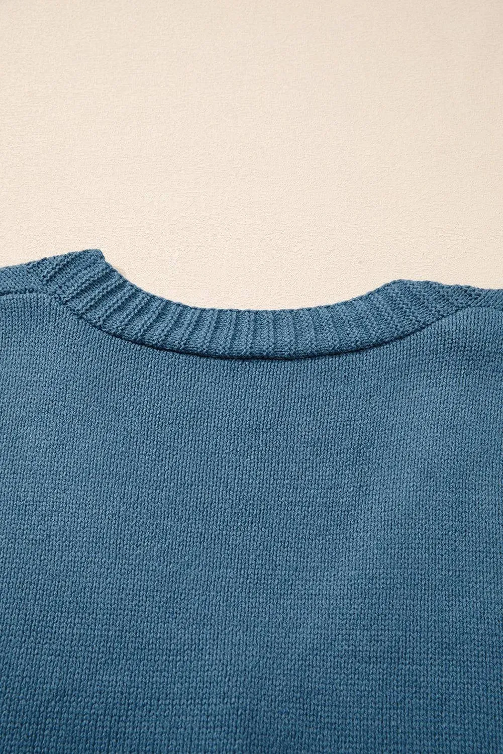 Real Teal V Neck Plus Size Cardigan