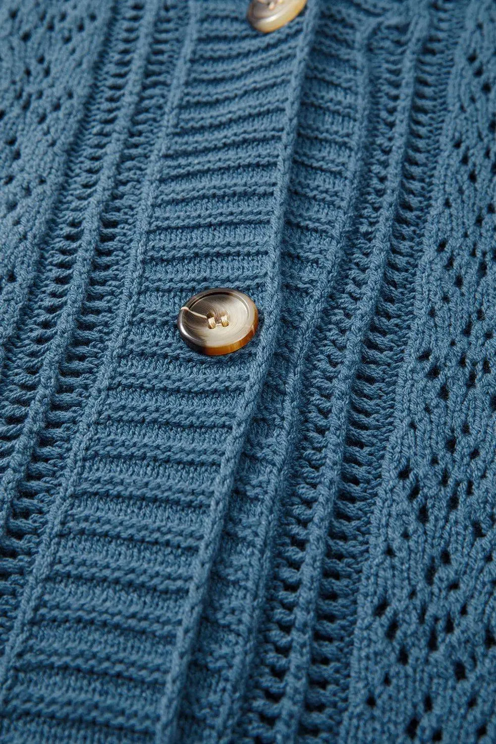 Real Teal V Neck Plus Size Cardigan