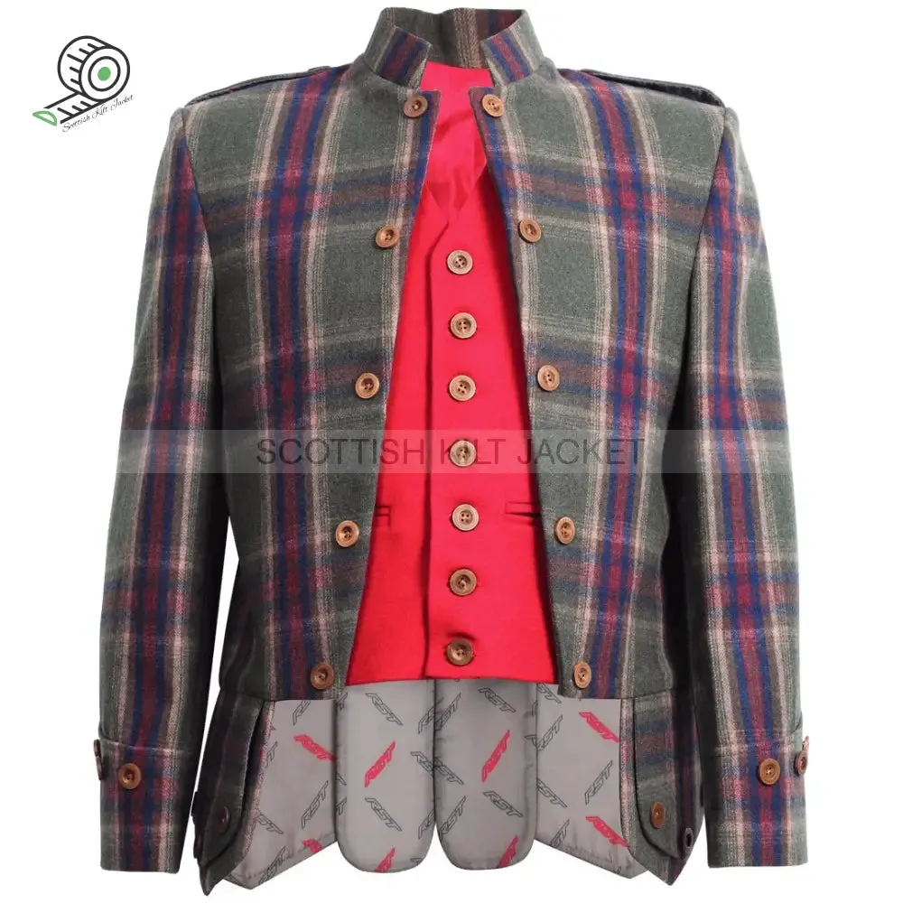 Red Waistcoat and Ettrick Tweed Sheriffmuir Jacket