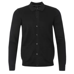 Remus Uomo Button Thru Cardigan in Black
