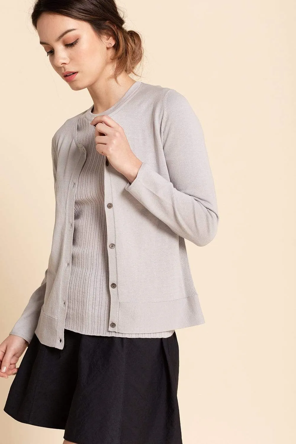 Ribbed Crew Cardigan (2 colors)