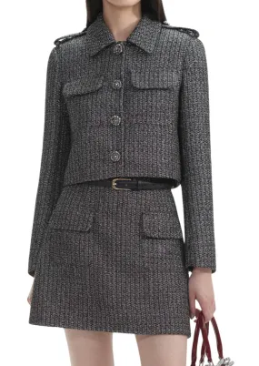 SELF-PORTRAIT - Metallic Boucle Jacket
