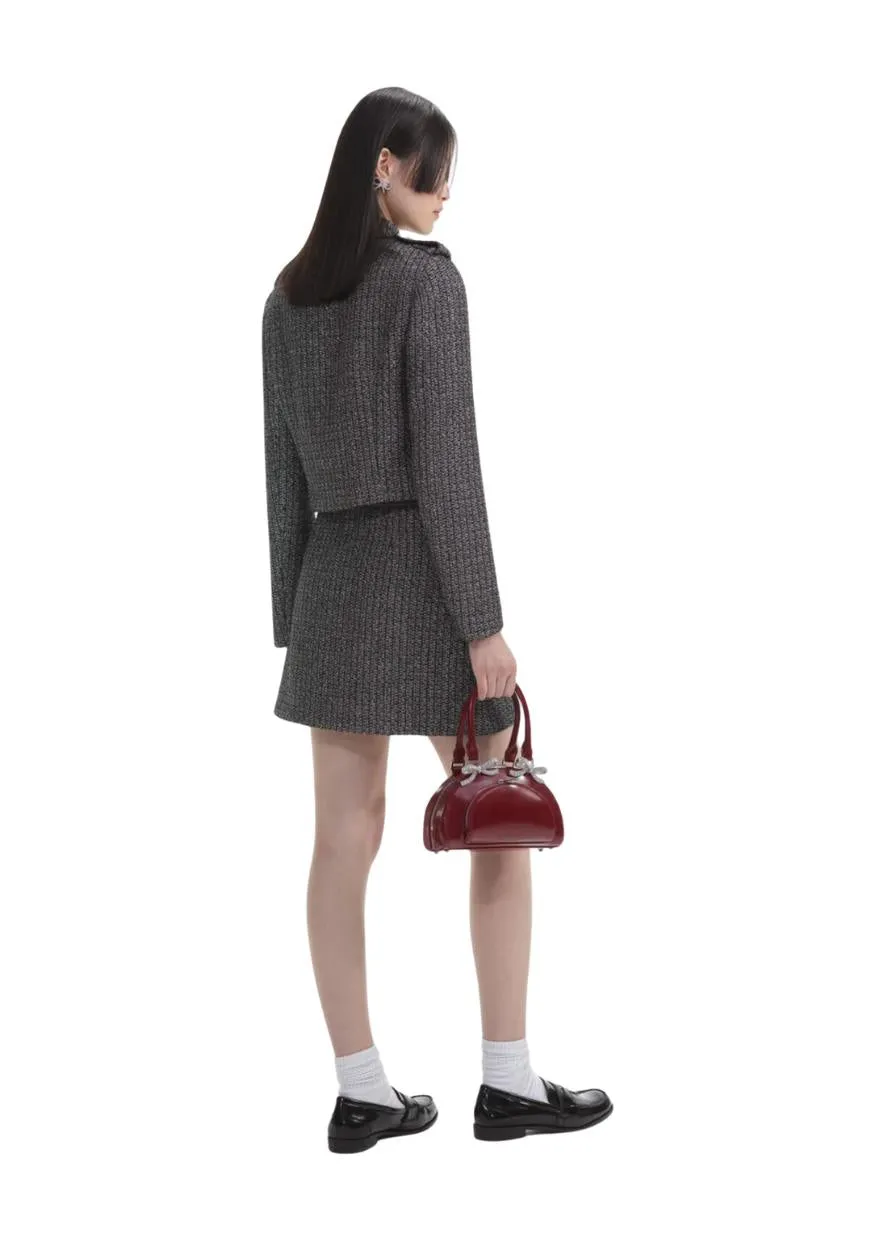 SELF-PORTRAIT - Metallic Boucle Mini Skirt