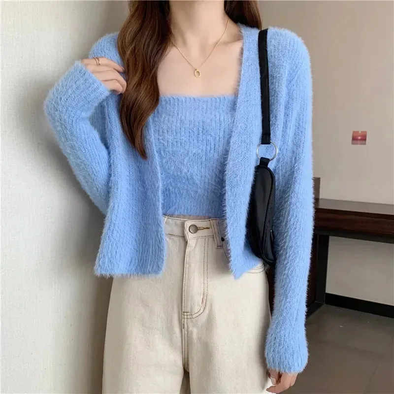 SHANIA SOFT FUR TWO-PIECE CARDIGAN SET