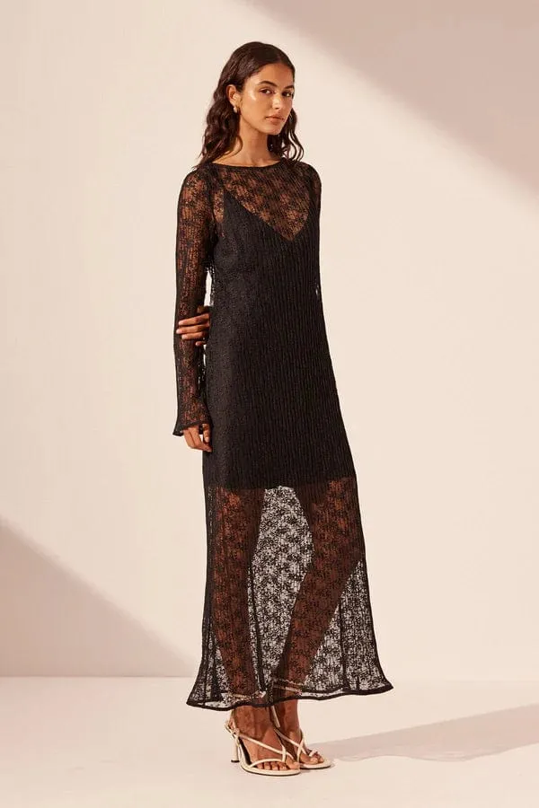 Shona Joy | Sol Lace Long Sleeve Midi Dress